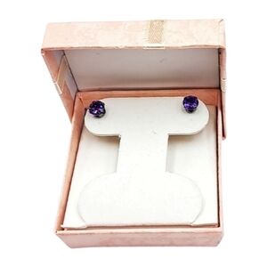 Elegant Purple Stud Earrings